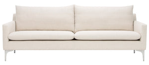 Anders two cushion sofa in natural sand tweed fabric