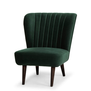 The Alicia Occasional Chair in emerald green velvet 