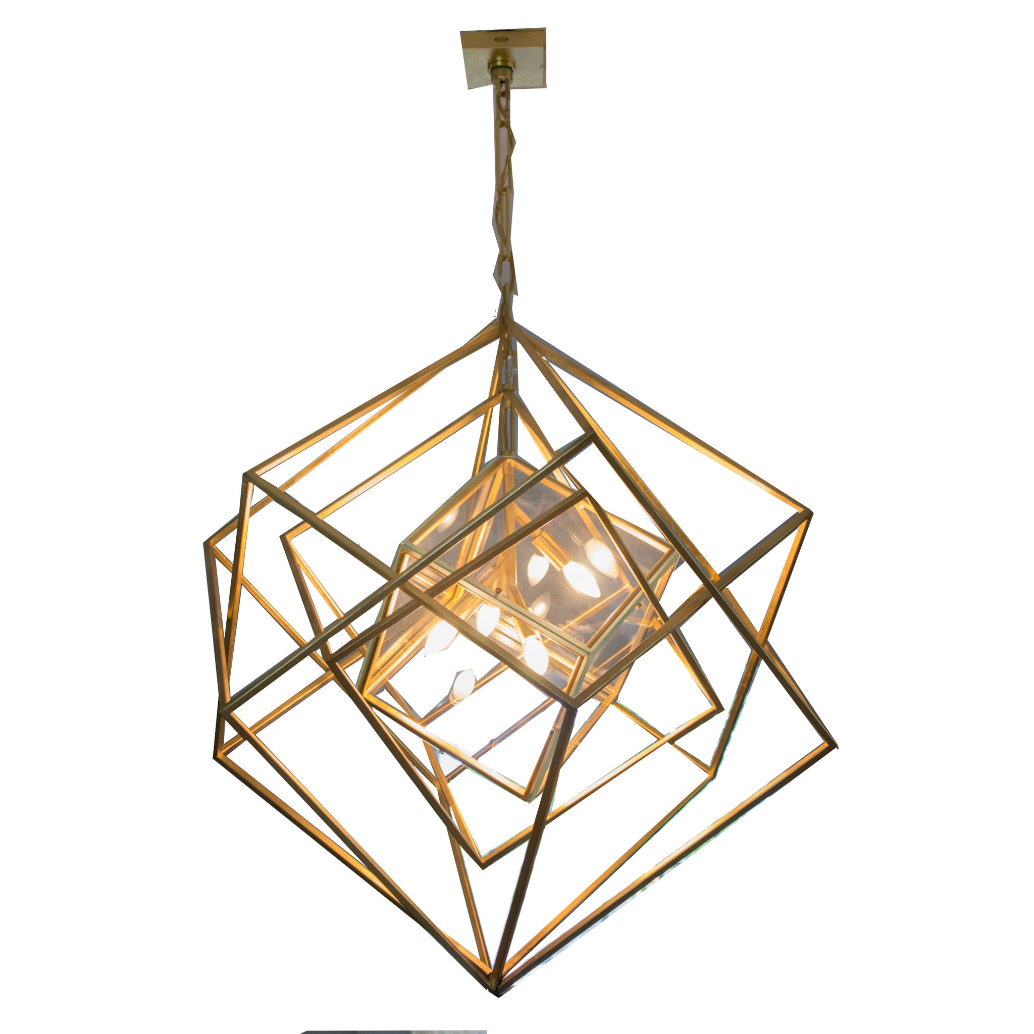 Cubist Medium Chandelier in Gild