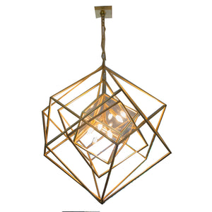 Cubist Medium Chandelier in Gild