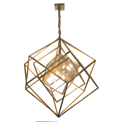 Cubist Medium Chandelier in Gild