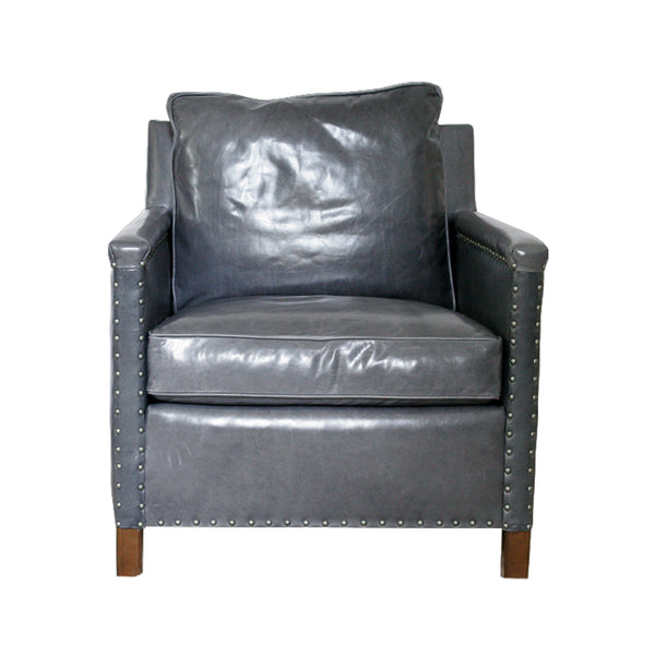 George Club Chair from Lee Industries in Grey Leather