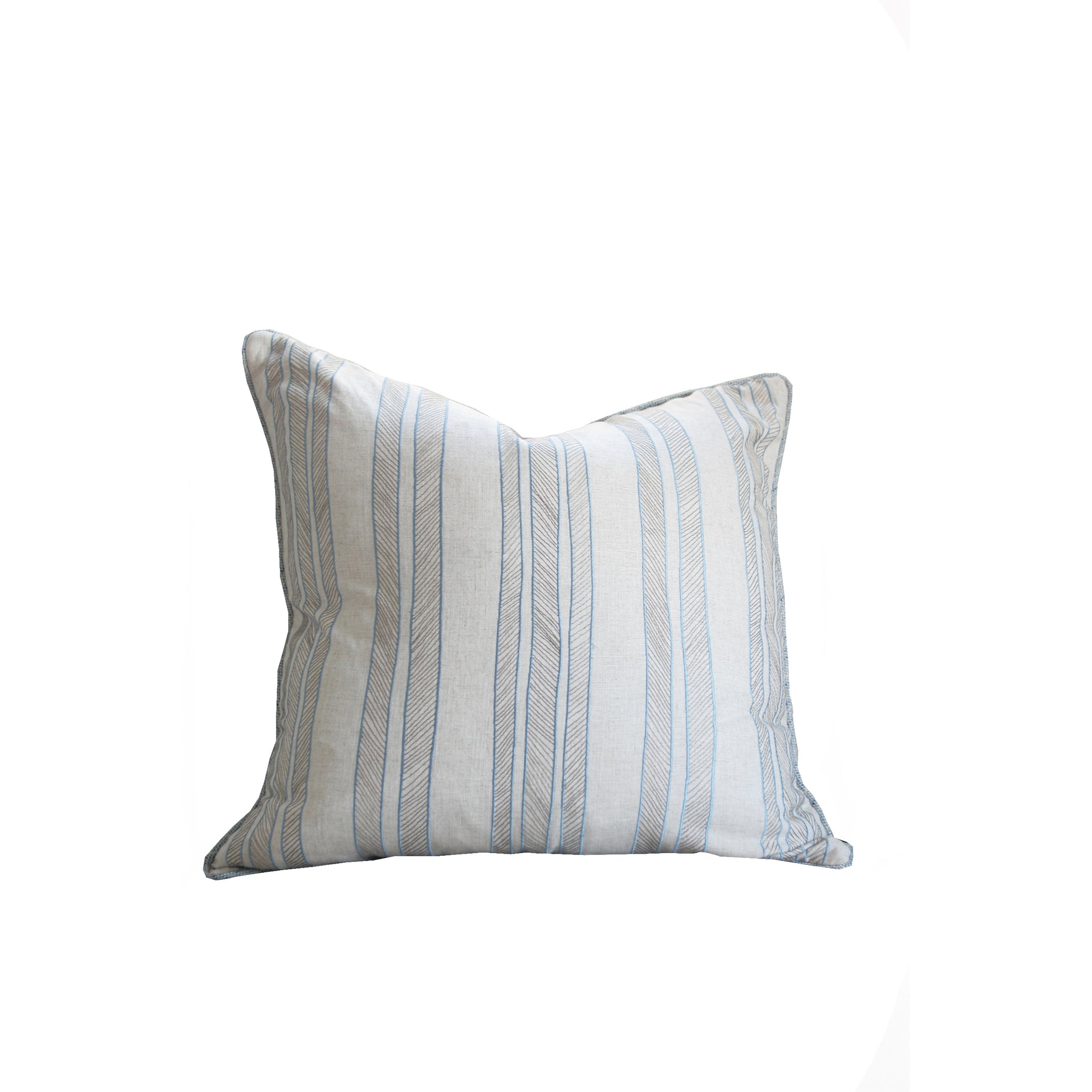 Hawthorne House Bespoke 22 x 22 Kravet Embroidered Beach Stripe Pillow