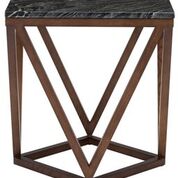 The Jasmine side table with black marble top and walnut base