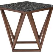 The Jasmine side table with black marble top and walnut base