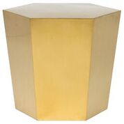 Hexa side table in brushed gold stainless steel