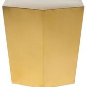 Hexa side table in brushed gold stainless steel