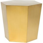 Hexa side table in brushed gold stainless steel