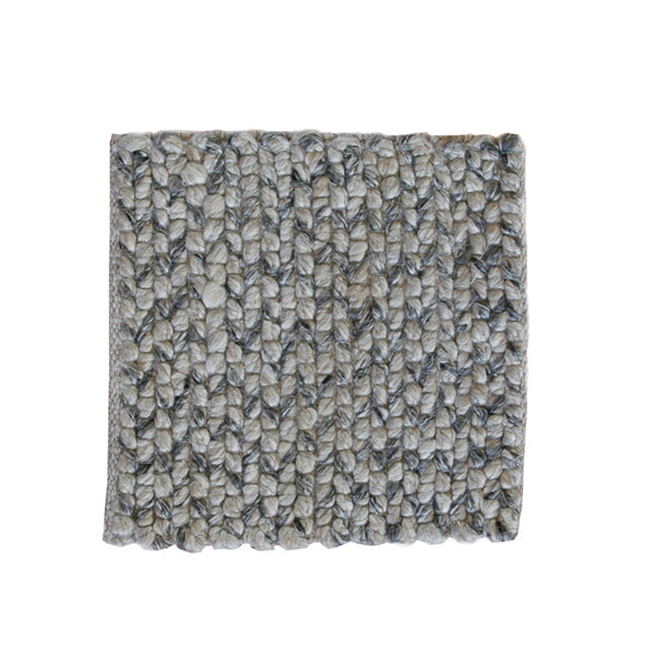 Francesca handwoven rug; natural and charcoal weave