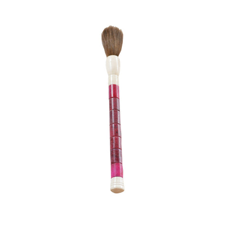 Pink stone inlaid Chinese calligraphy brush in magenta