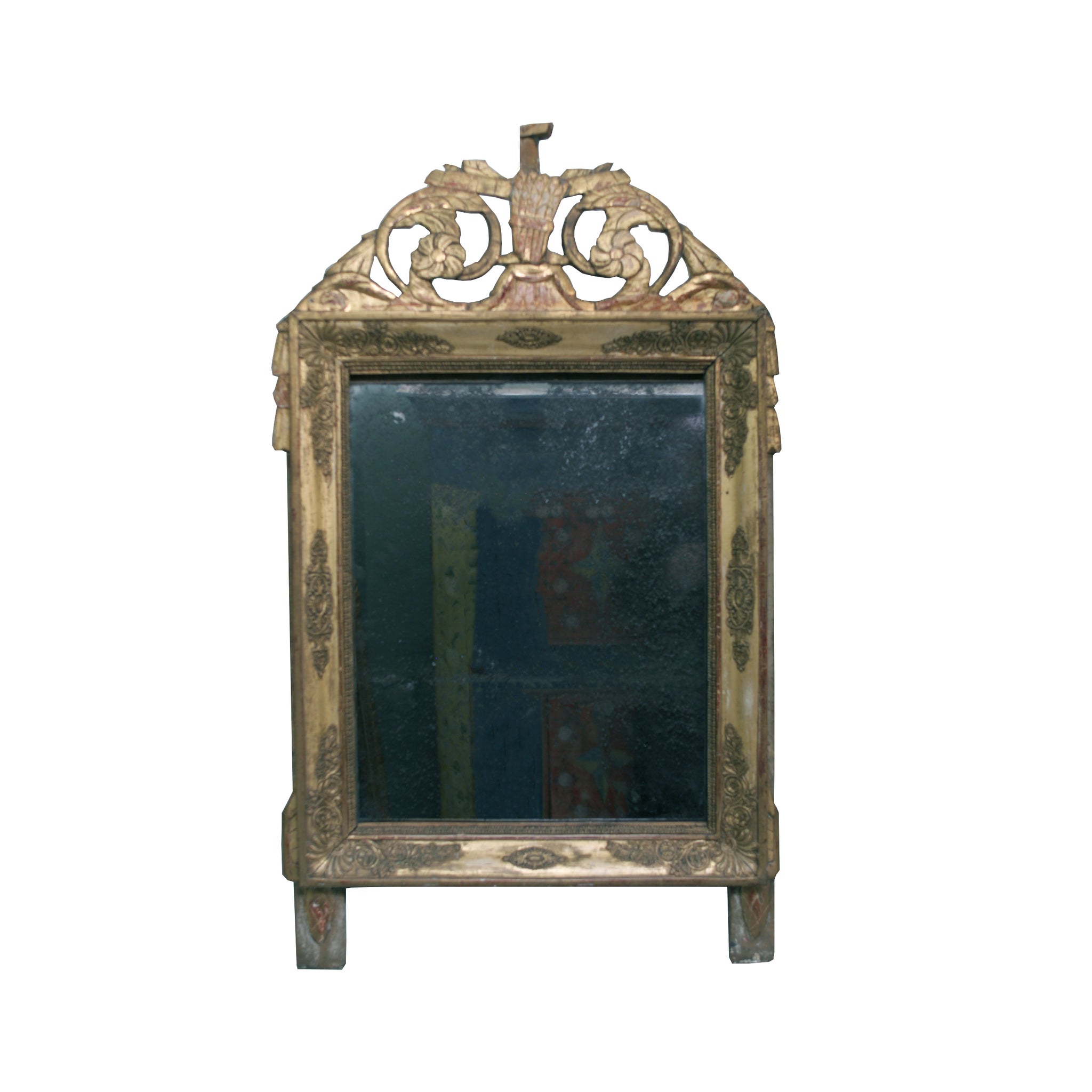 Small Napoleon III gilt mirror with original glass