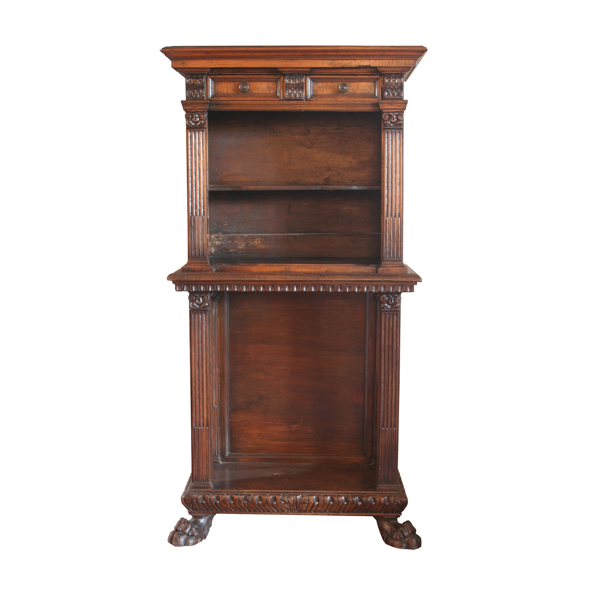 Italian walnut carved cabinet