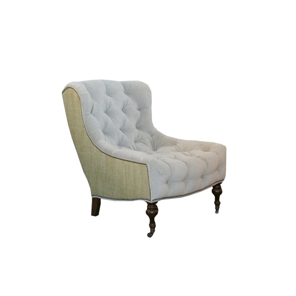 The Camilla Tufted Chair by Lee Industries in neutral velvet