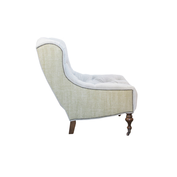 The Camilla Tufted Chair by Lee Industries in neutral velvet