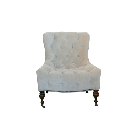 The Camilla Tufted Chair by Lee Industries in neutral velvet