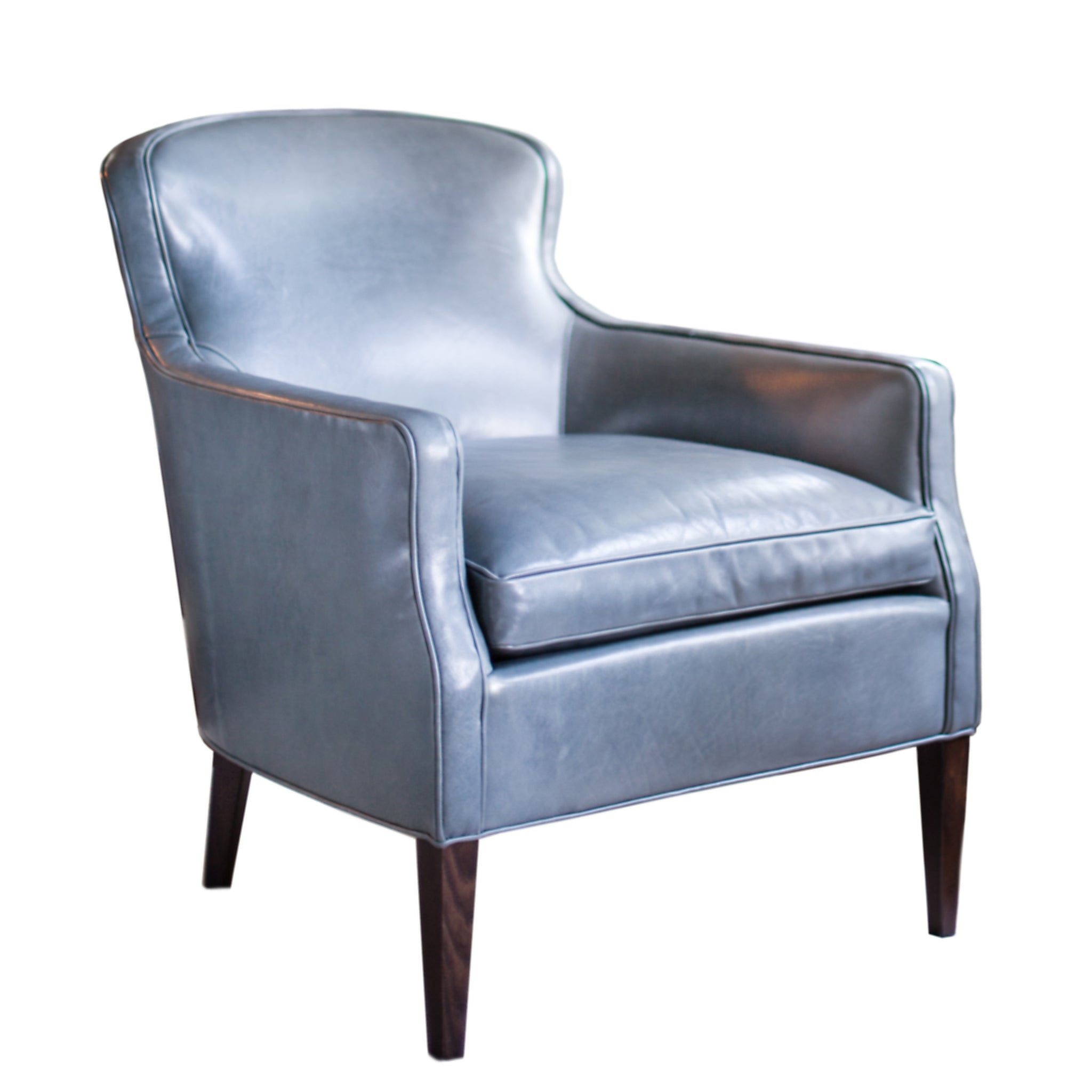 Elkin Chair in Blue Leather