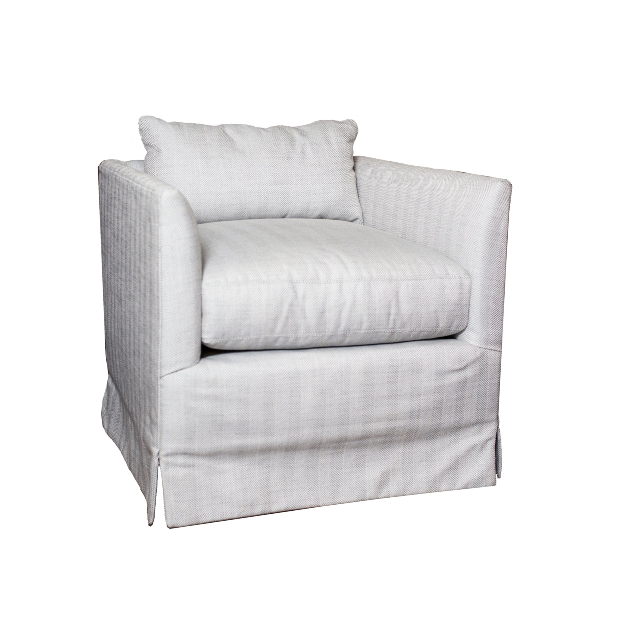 Henrietta chair in blue and ivory linen