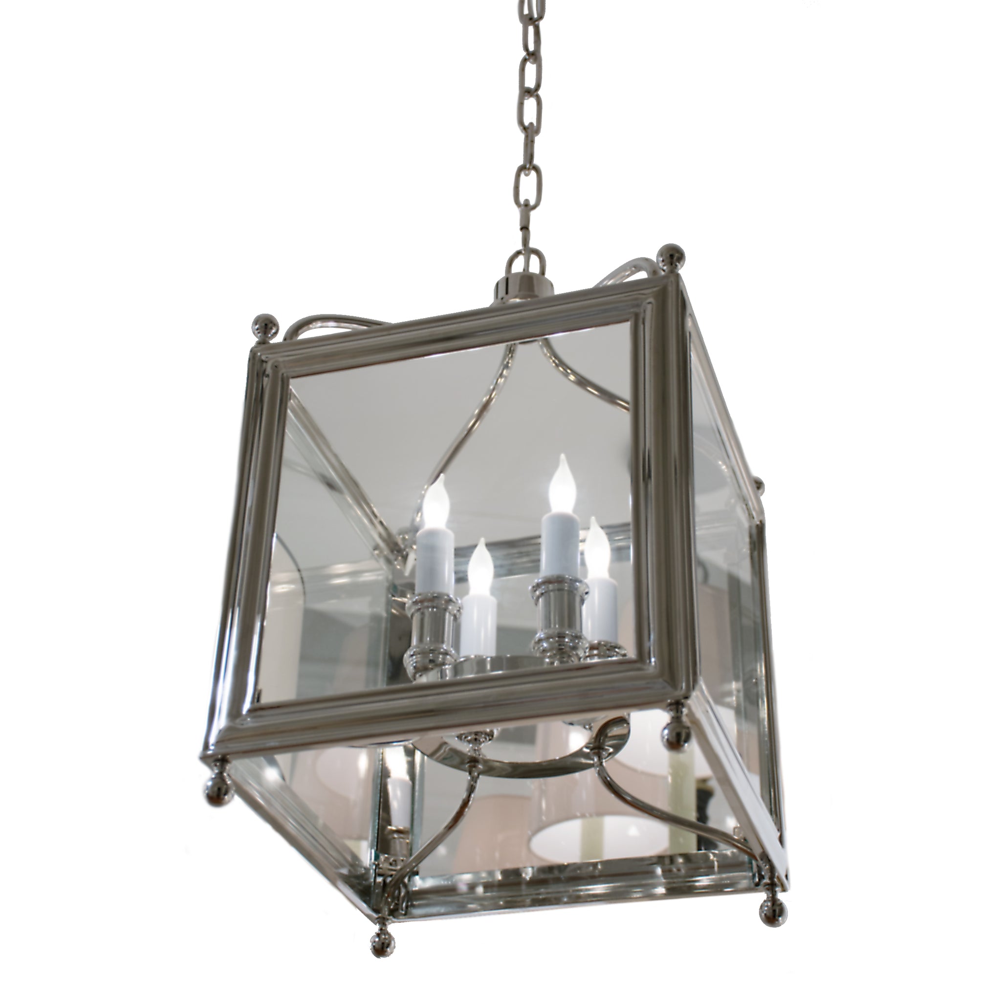 Greggory Small Lantern in Polished Nickel