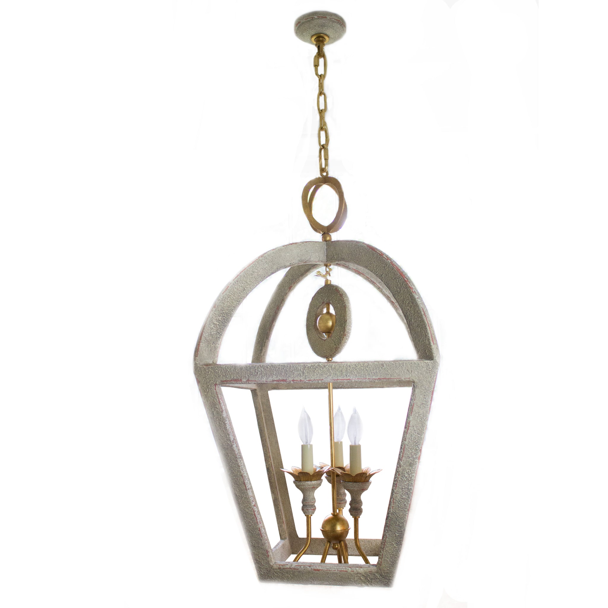 Nina Wooden Lantern in Belgian Gild