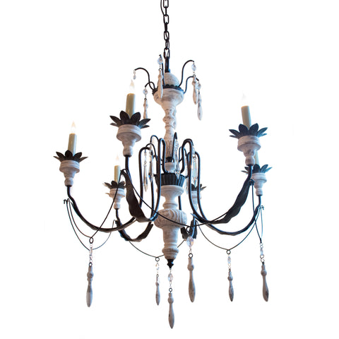 Percival Small Chandelier in Rusted Iron