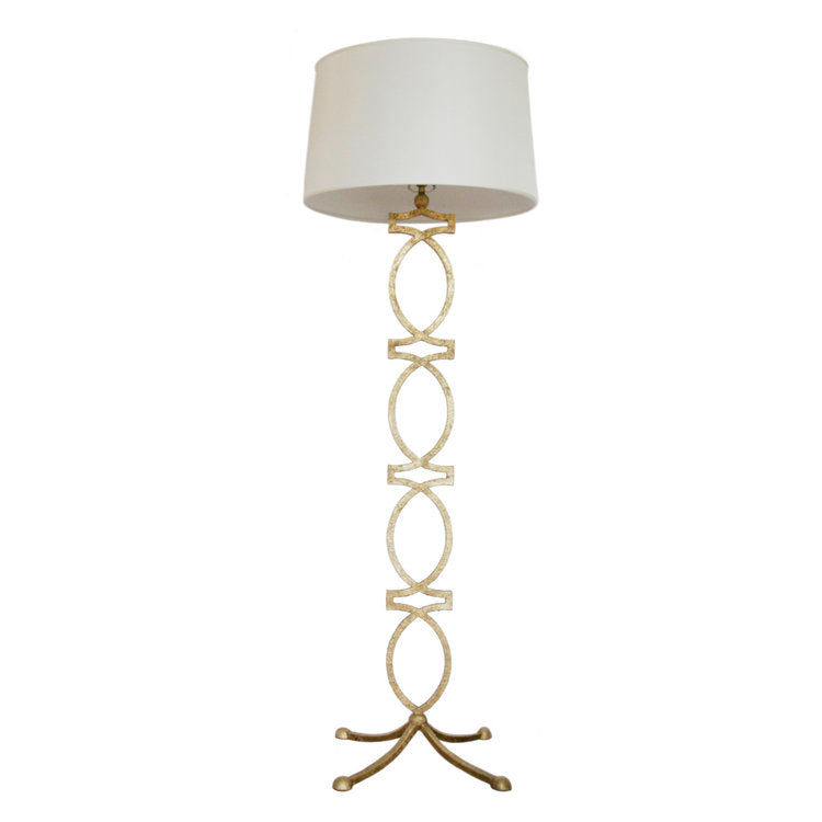 Brittany Floor Lamp in Venetian Gold with silk shade