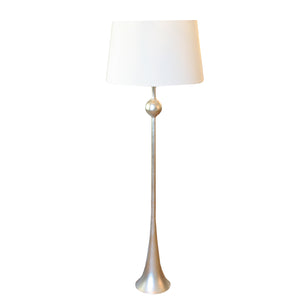 Dover Floor Lamp in Burnished Silver Leaf and Aged Iron