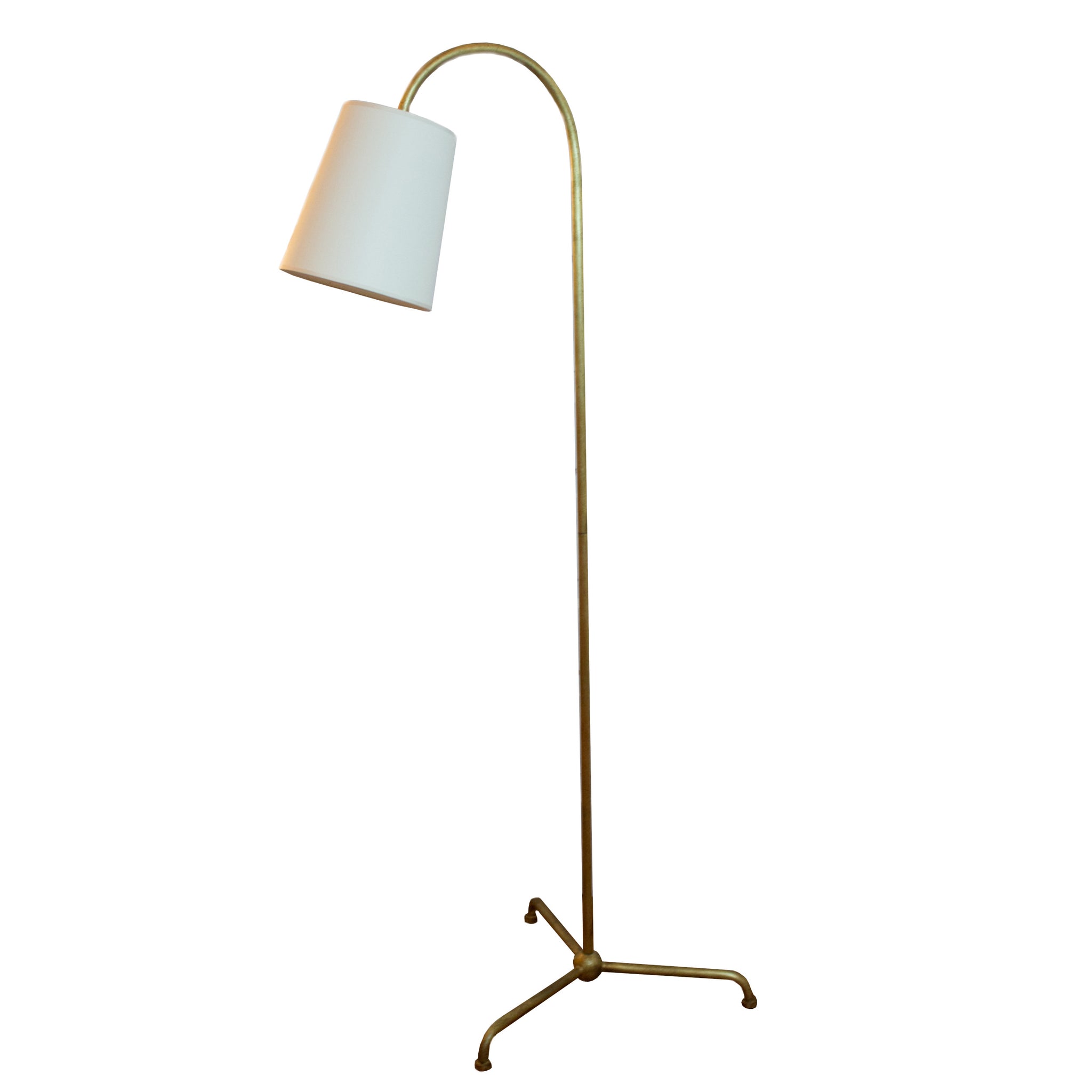 Mia Floor Lamp in Gilded Iron with Natural paper Shade by Thomas O'Brien for Visual Comfort & Co