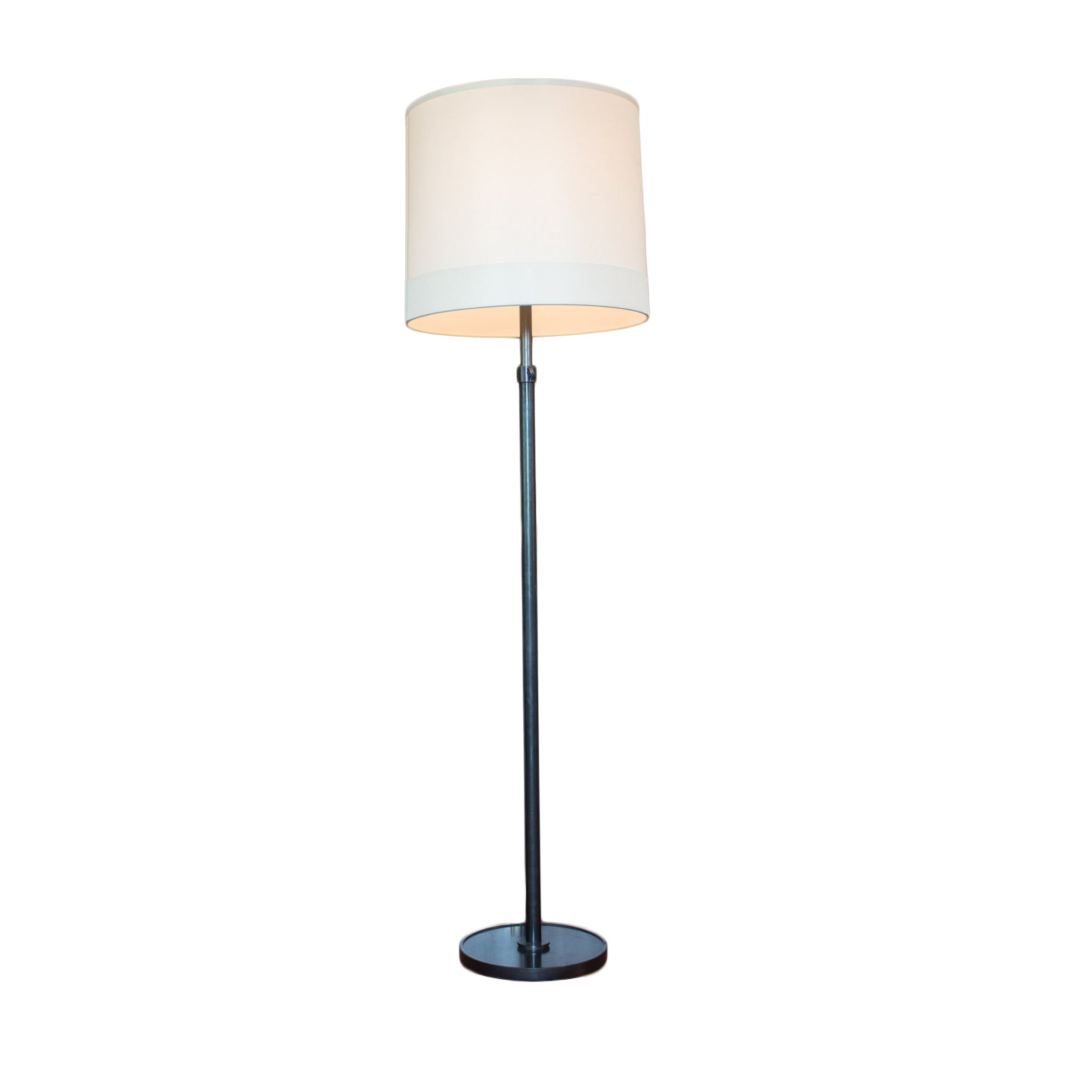 Simple Floor Lamp in Bronze with Silk Shade