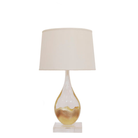 Juliette Table Lamp in Crystal and Gild with silk shade