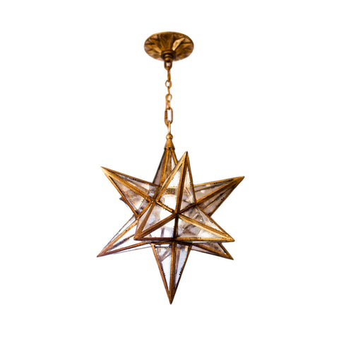 Moravian large star lantern in burnished silver leaf