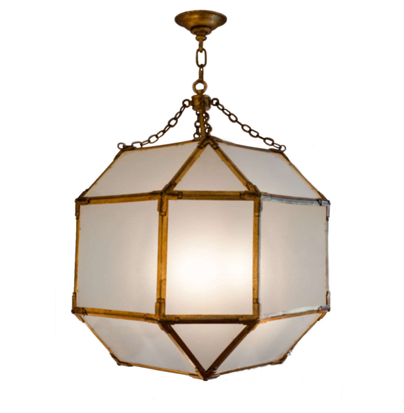 Morris large lantern in gilded iron