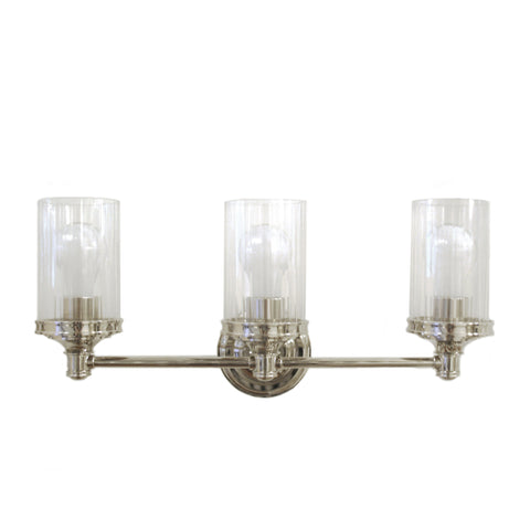 Ava Triple Sconce in polished nickel