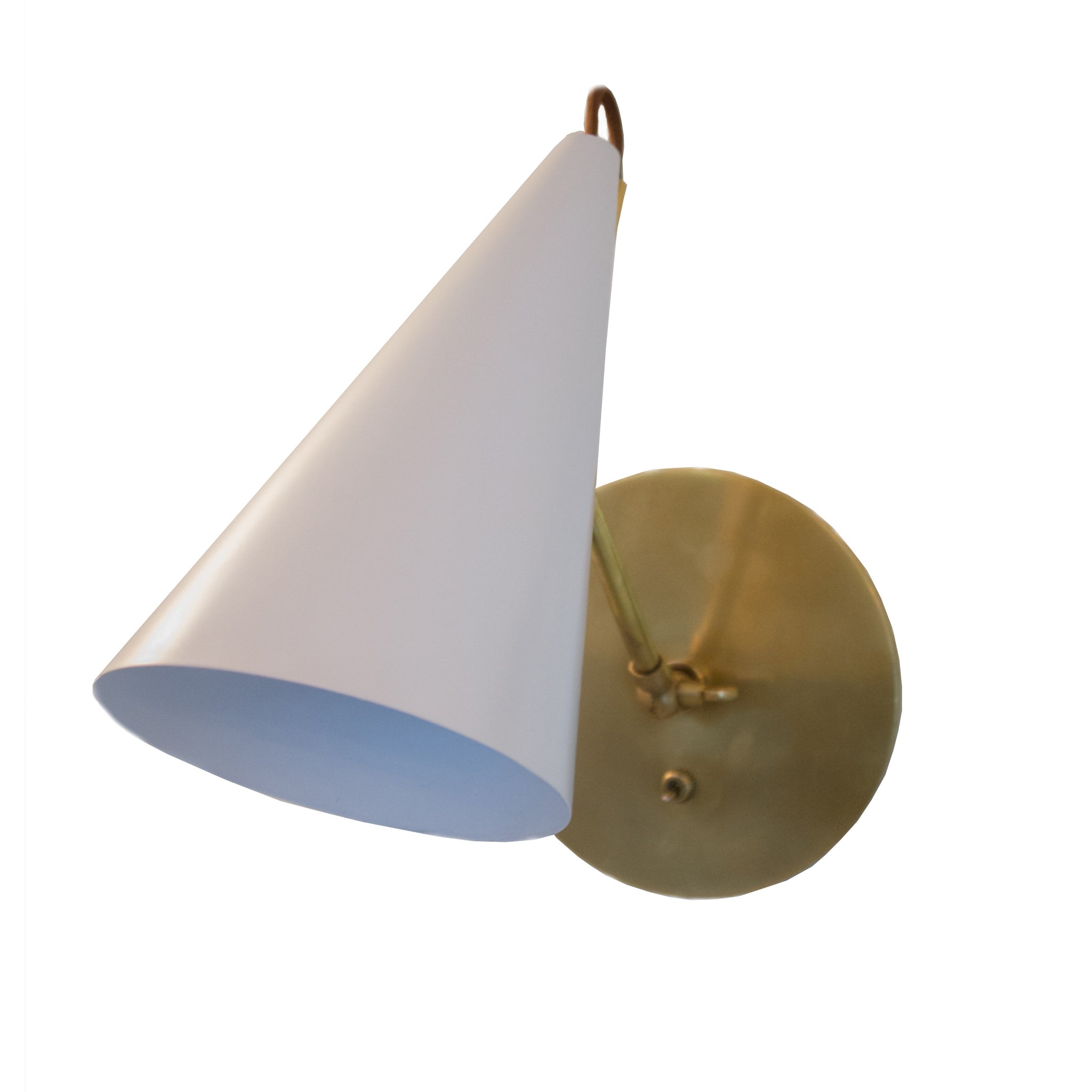 Clemente Wall Light in Hand-Rubbed Burnished Brass with White 