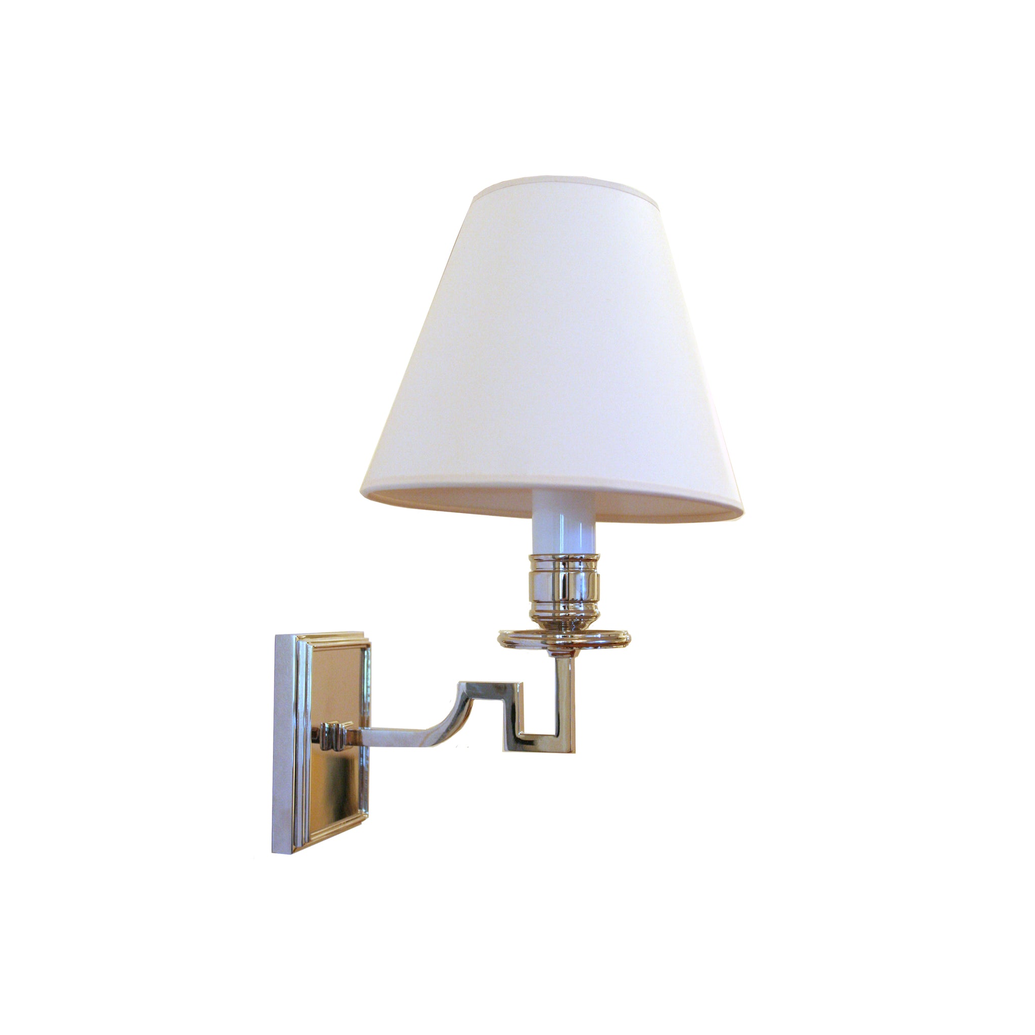 Dean Single Arm Sconce in Polished Nickel with Natural Paper Shade