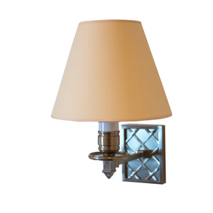 Gene Single Arm Sconce in Brushed Nickel with Natural Paper