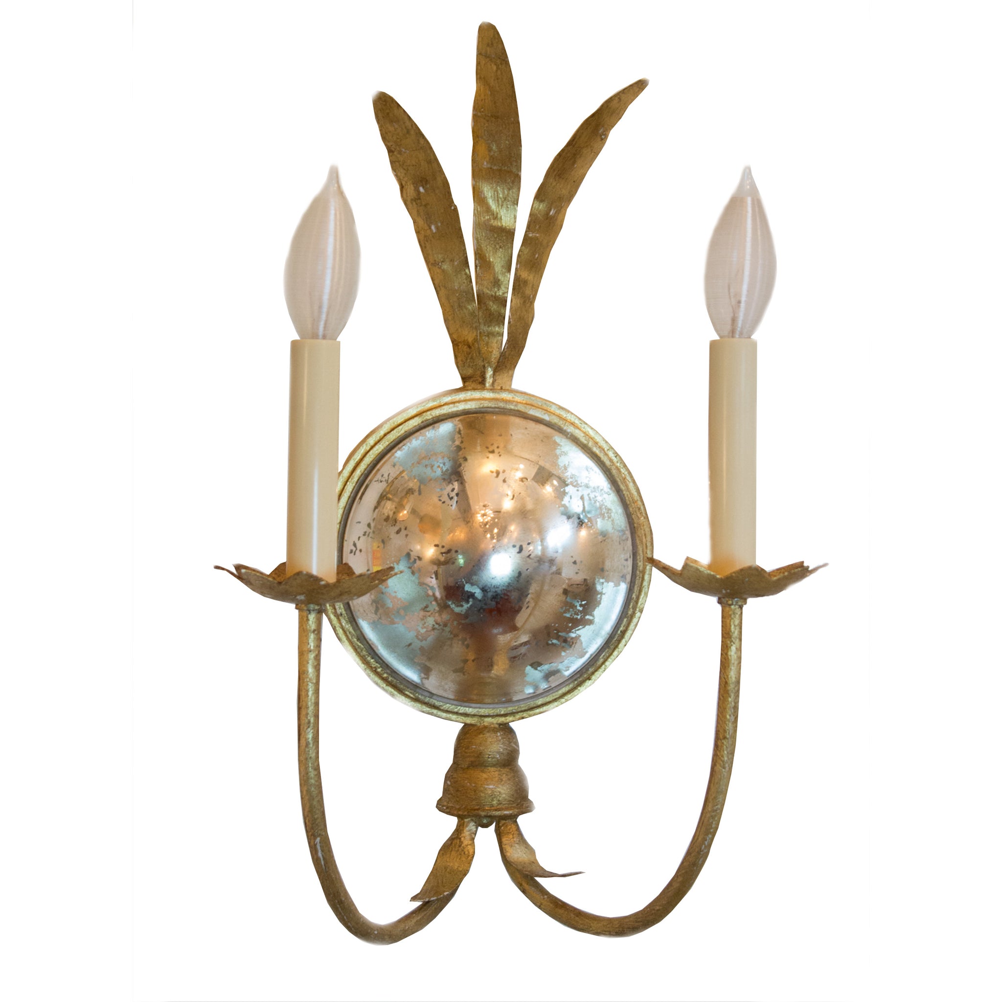 Gramercy Double Sconce in Gilded Iron