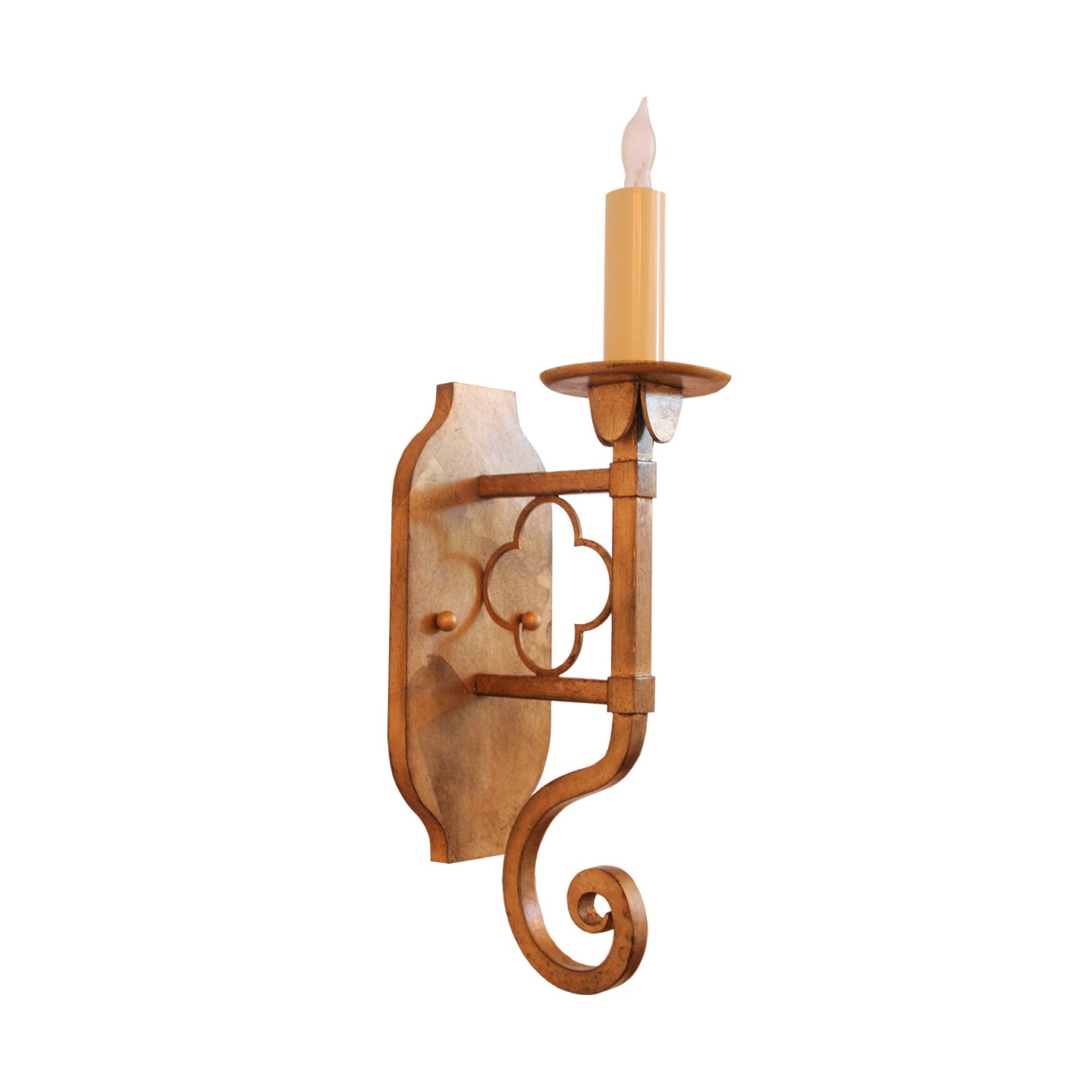 Margarite Single Sconce in Gilded Iron and Wax