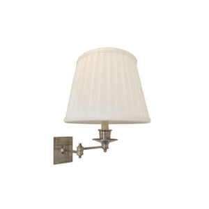 Triple Swing Arm Sconce in Antique Nickel with Linen Shade