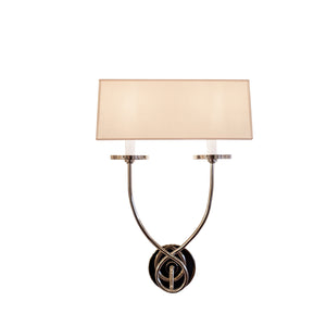 Symmetric Twist Double Sconce in Polished Nickel