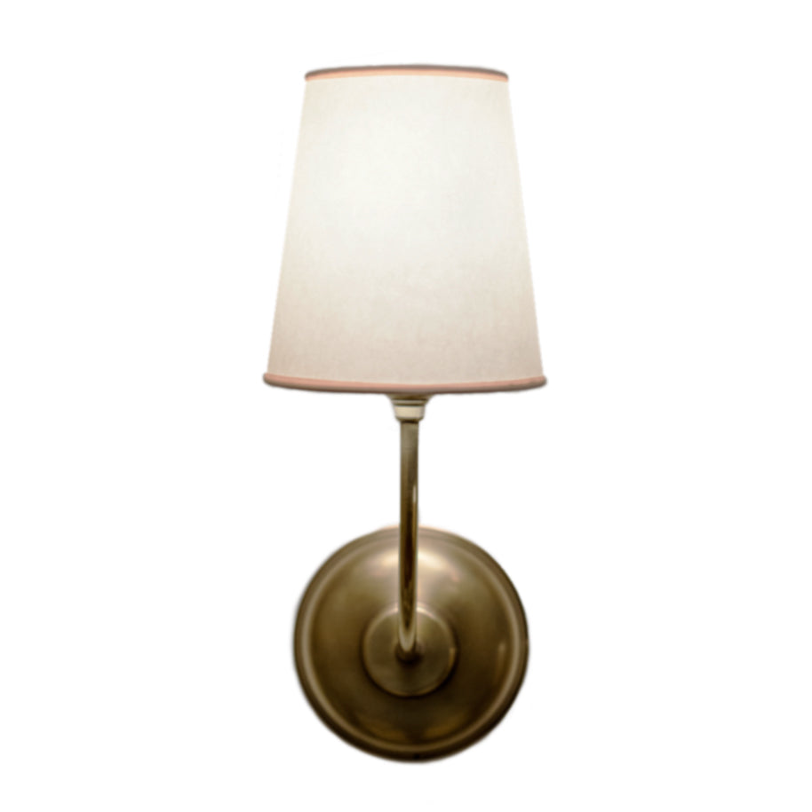 Vendome Single Sconce n Hand-Rubbed Antique Brass with Natural Paper Shade