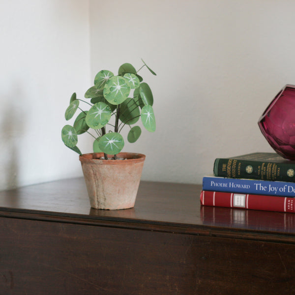 Small Vignette with Hand-made Geranium in flower pot