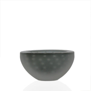 Small bowl in gray glass with bubble detail