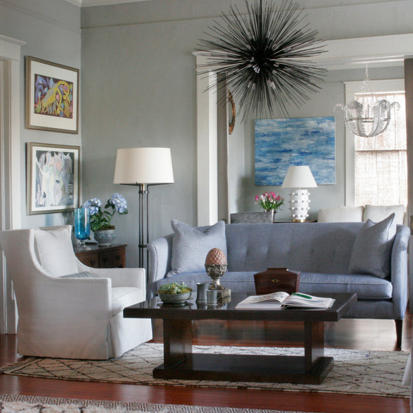 Vignette with The Albert Sofa in blue