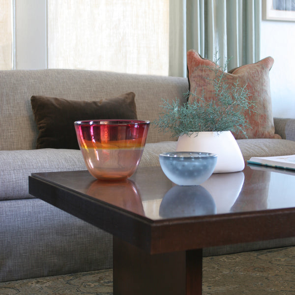 vignette with Small bowl in gray glass with bubble detail