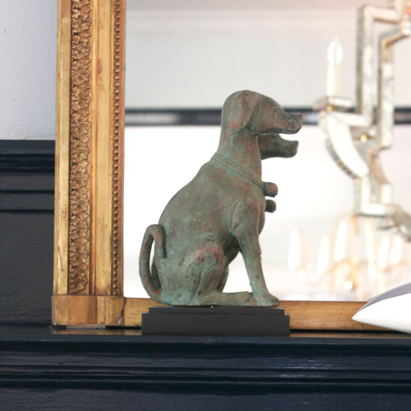 Vignette Pair of vintage, patinated bronze dogs