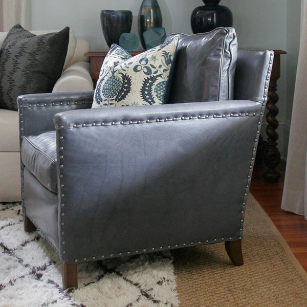 Vignette with George Club Chair from Lee Industries in Grey Leather