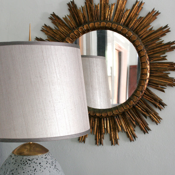 Large Starburst Mirror in Gild with lamp