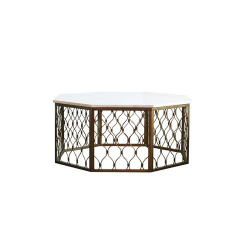 The Gayla Cocktail Table in white marble