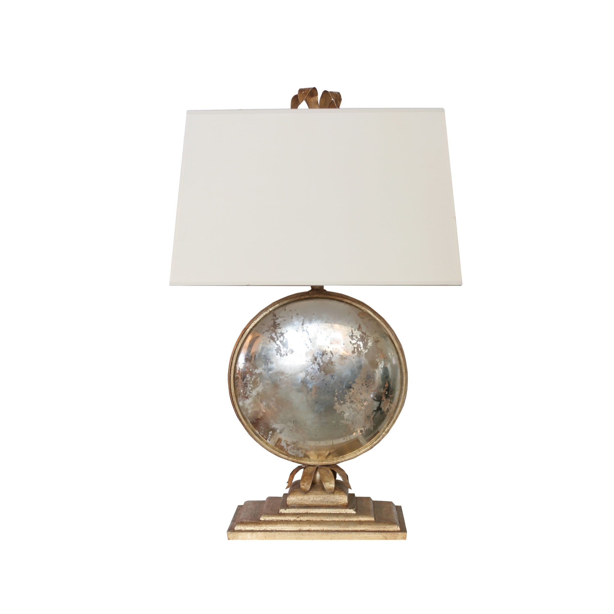 Gramercy Large Console Lamp in gilded iron with paper shade