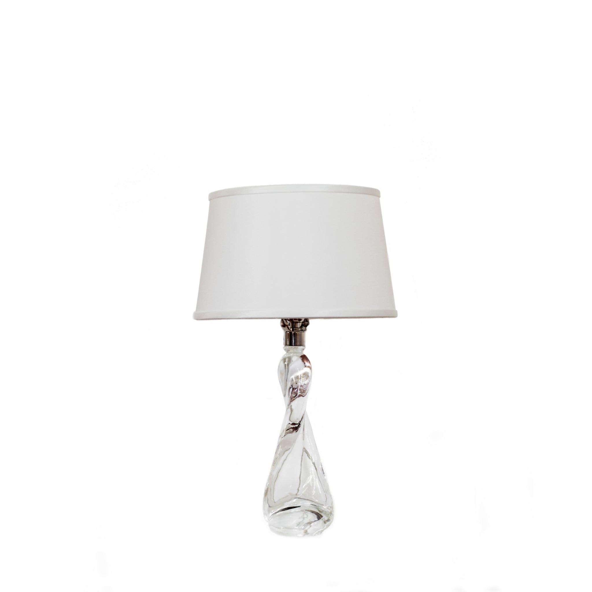 Chloe Table Lamp in clear glass with silk shade